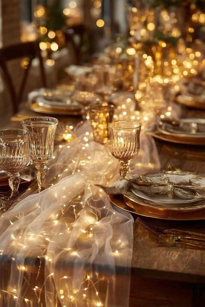 Light Draped Table Edge