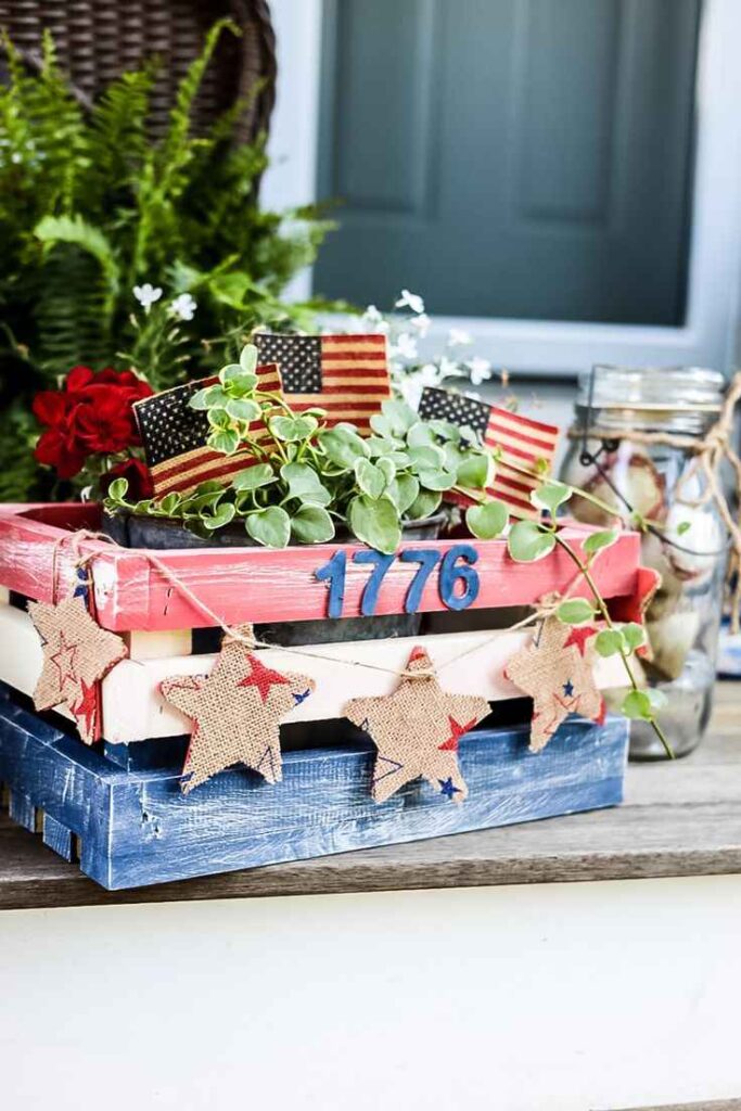 Painted Wooden Crate Display