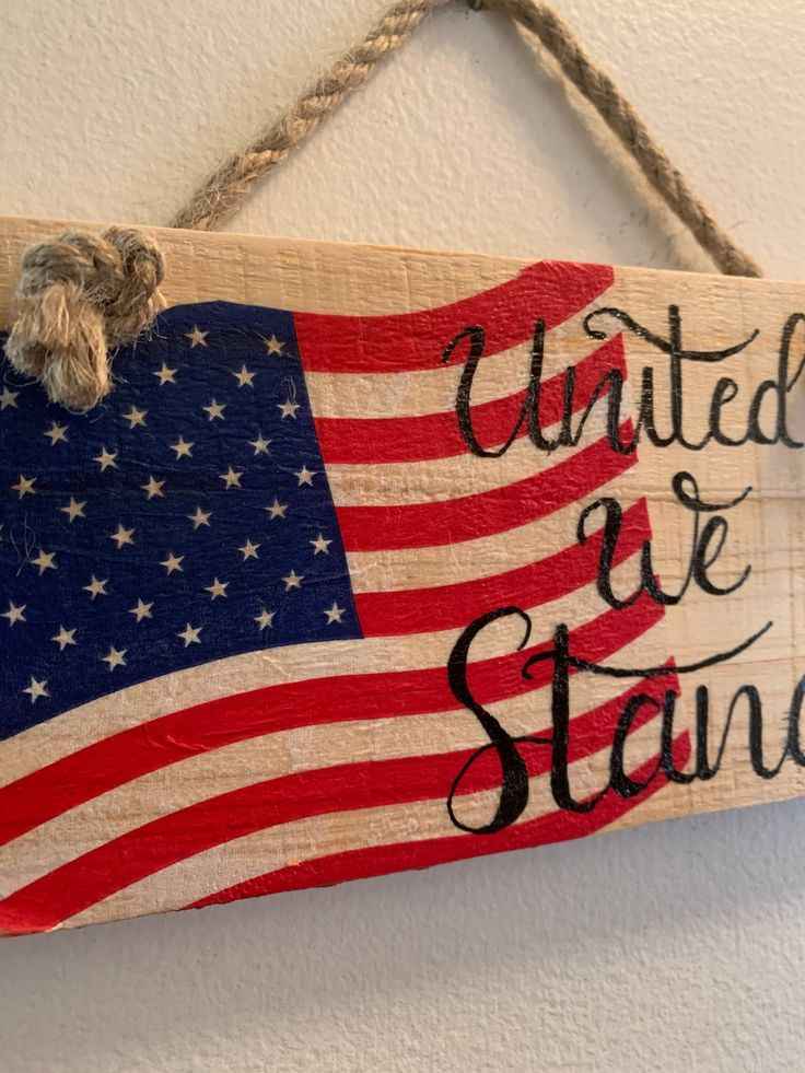 Painted Wooden Flag Sign
