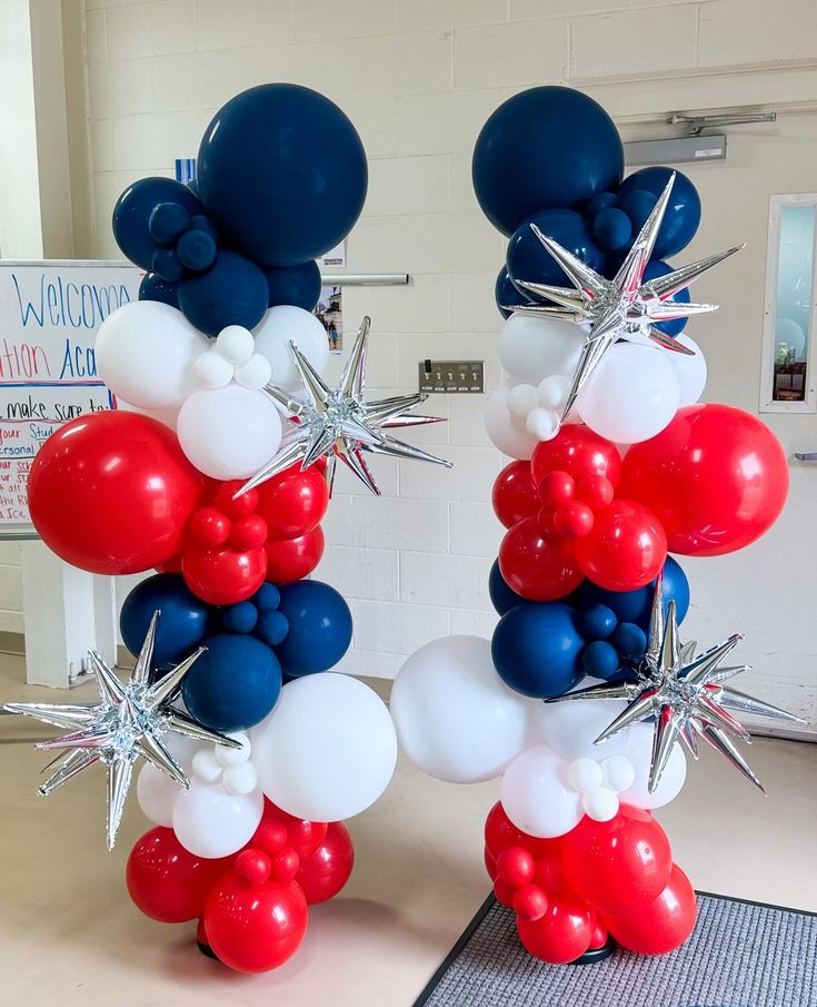 Patriotic Balloon Arch Setup
