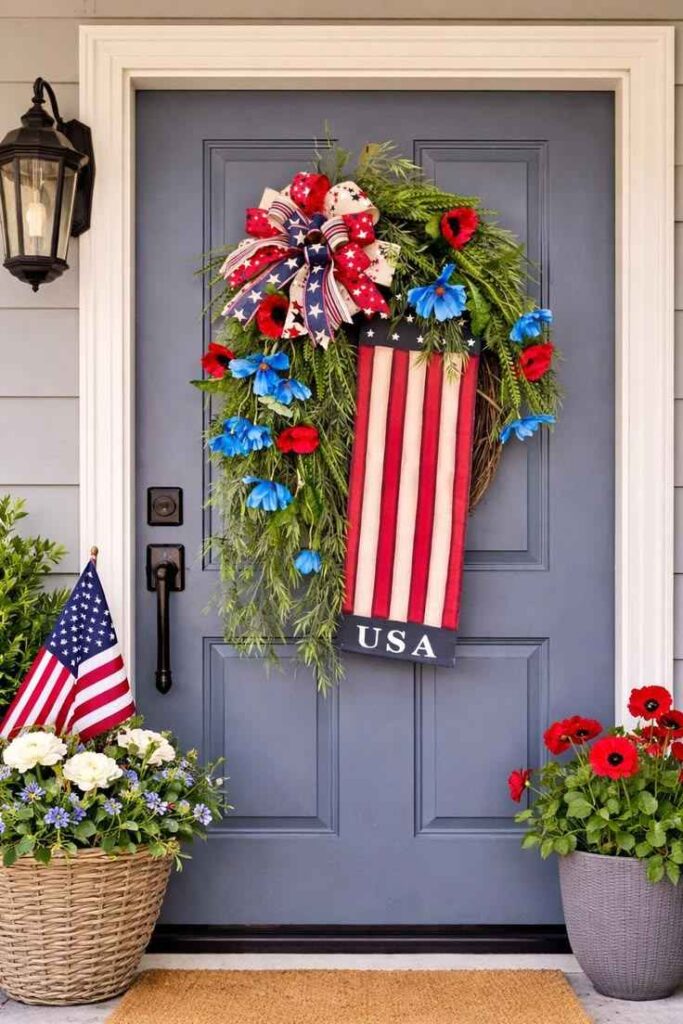 Patriotic Wreath for the Front Door