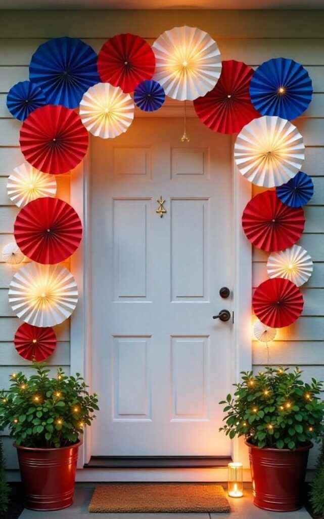 Red White Blue Paper Fans