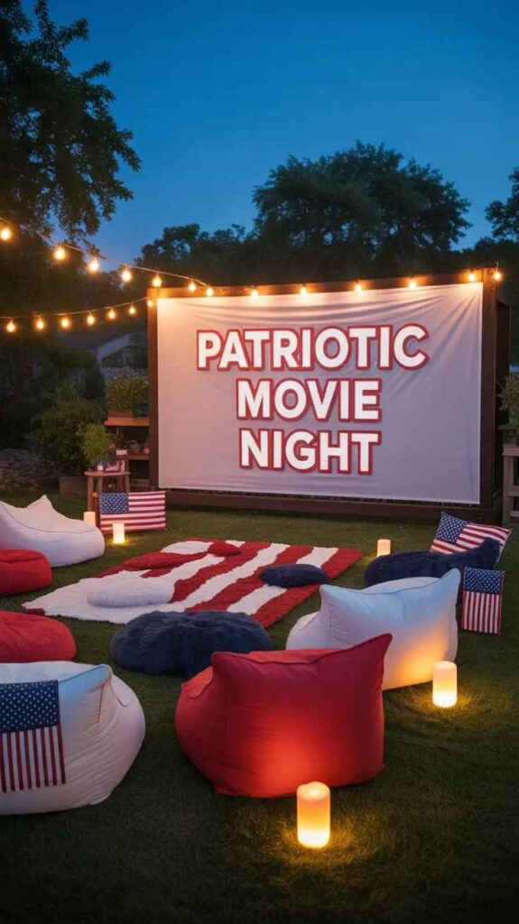 Star-Spangled Movie Night Setup