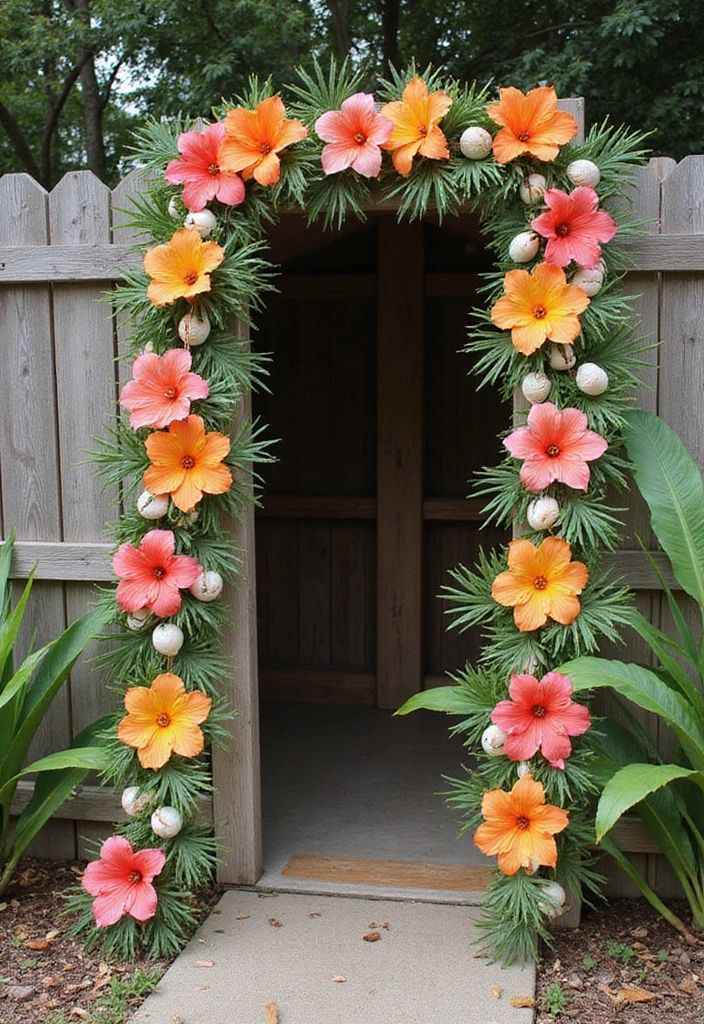 Tropical Garland Decor Setup