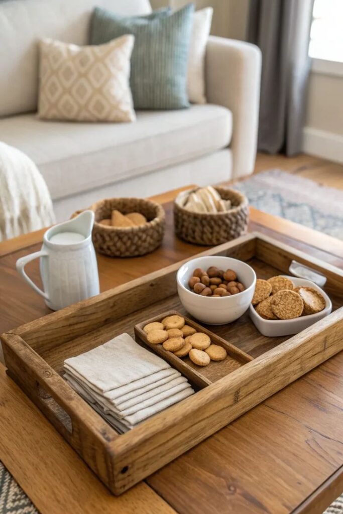 Wooden Tray Styling Setup