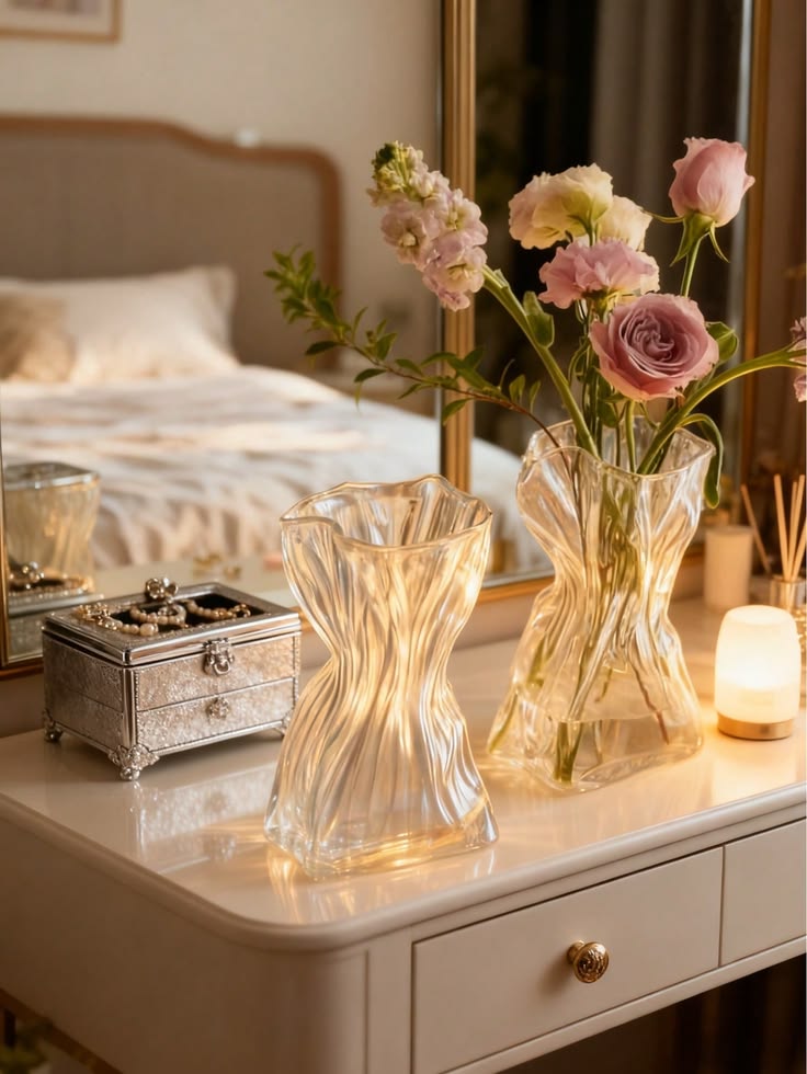 Airy Glass and Light Decor Accents