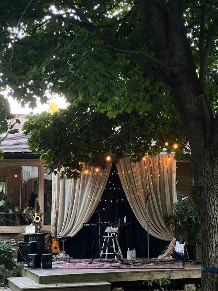 Backyard Stage for Speeches and Celebrations