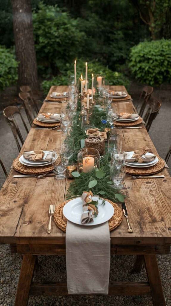 Barnwood Table Gathering Setup