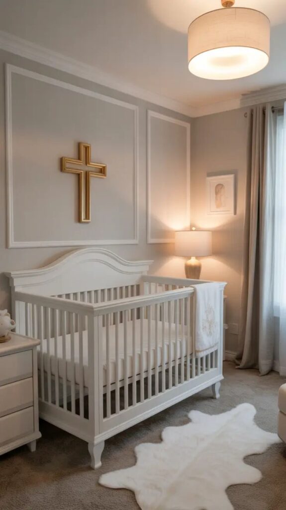 Beige and White Christian Nursery
