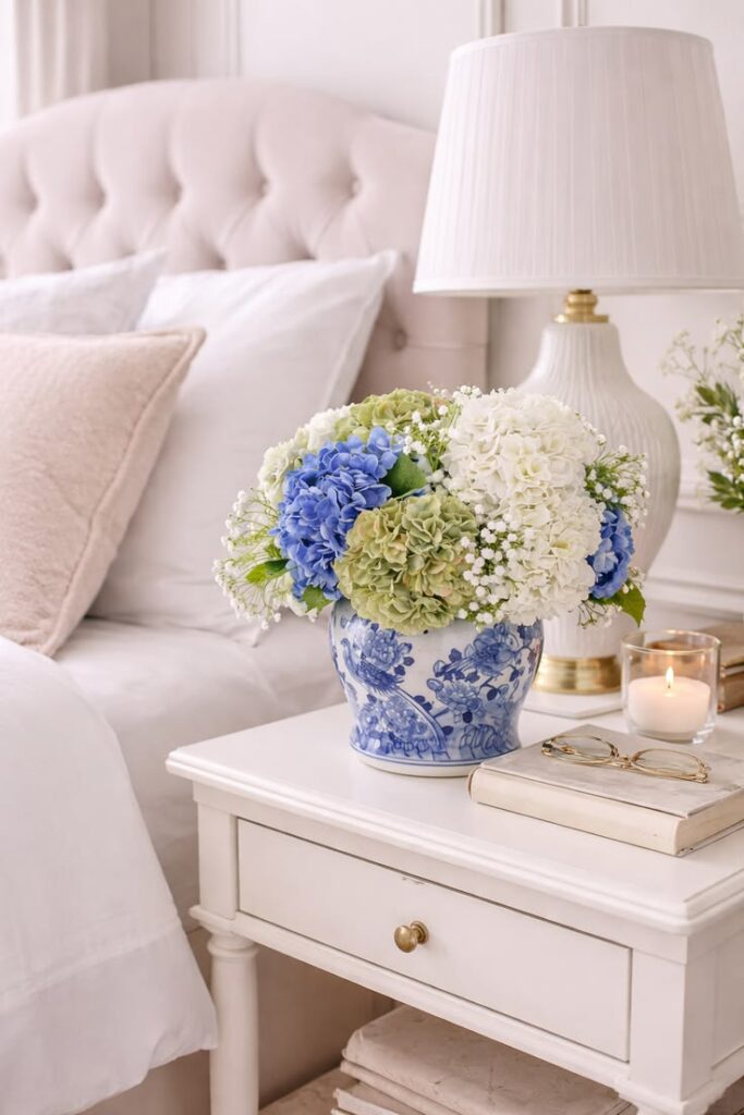Blue Hydrangea Guest Room Decor