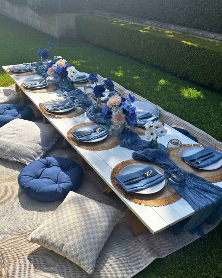 Blueberry Picnic Party Setup