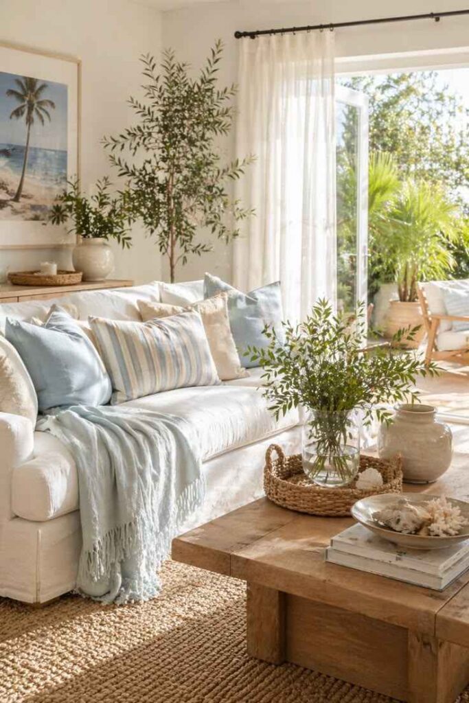 Bright Coastal Living Room Refresh