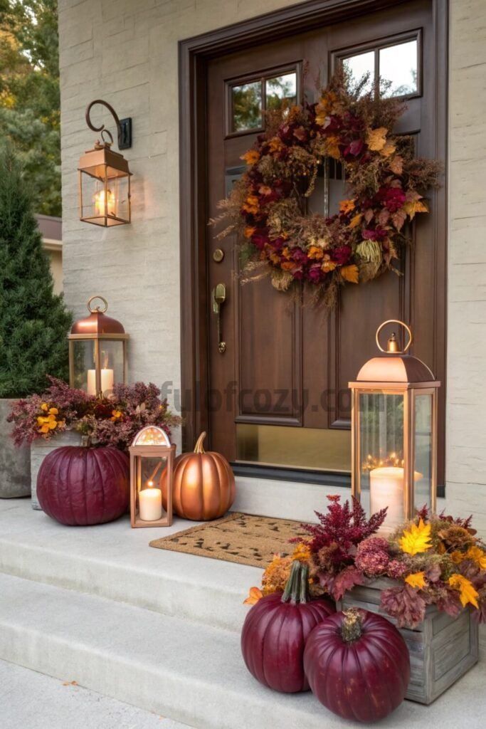 Burgundy and Gold Autumn Porch