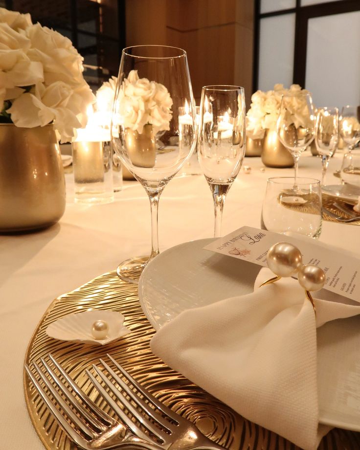 Champagne and Pearl Dinner Party