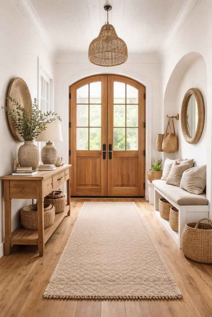 Christian Entryway With Warm Wood Accents