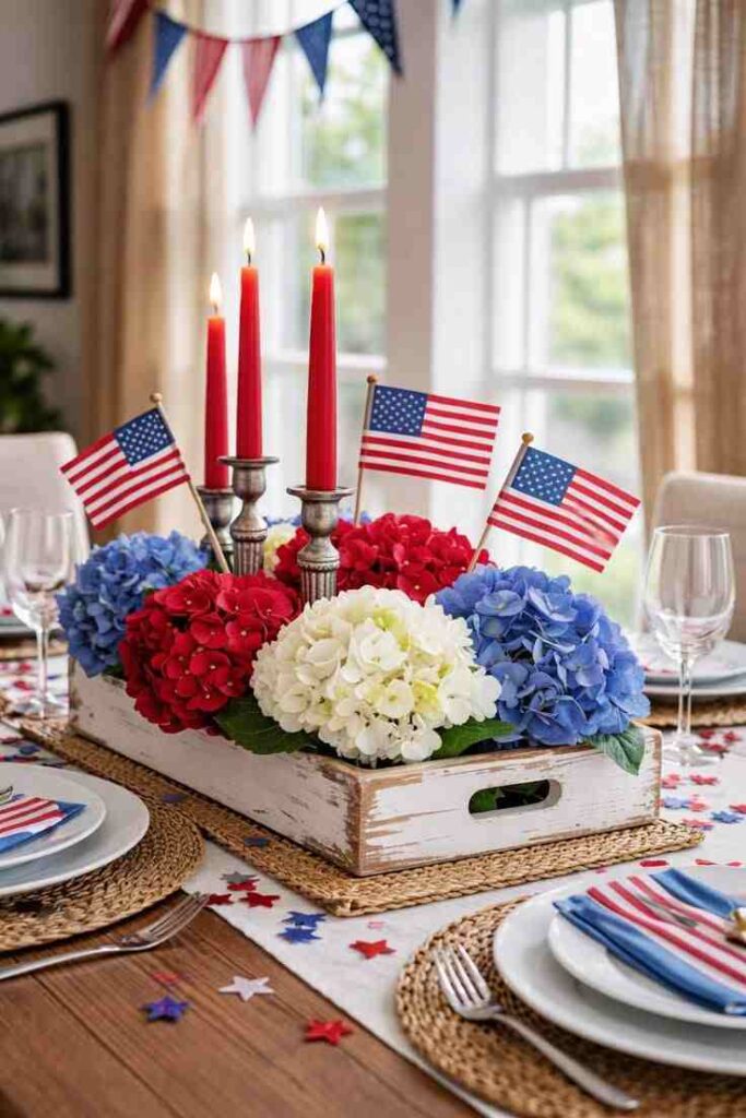 Classic Red, White, and Blue Tablescape