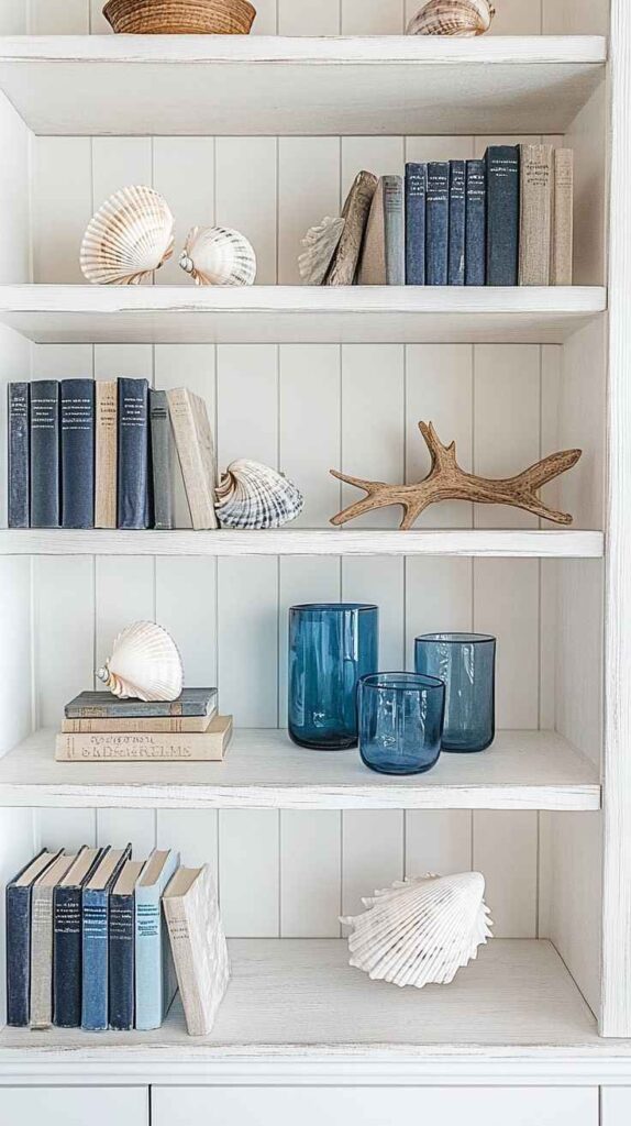Coastal Blue Summer Shelf Styling