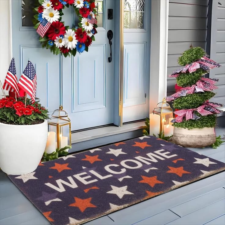 Coastal Patriotic Porch Decor