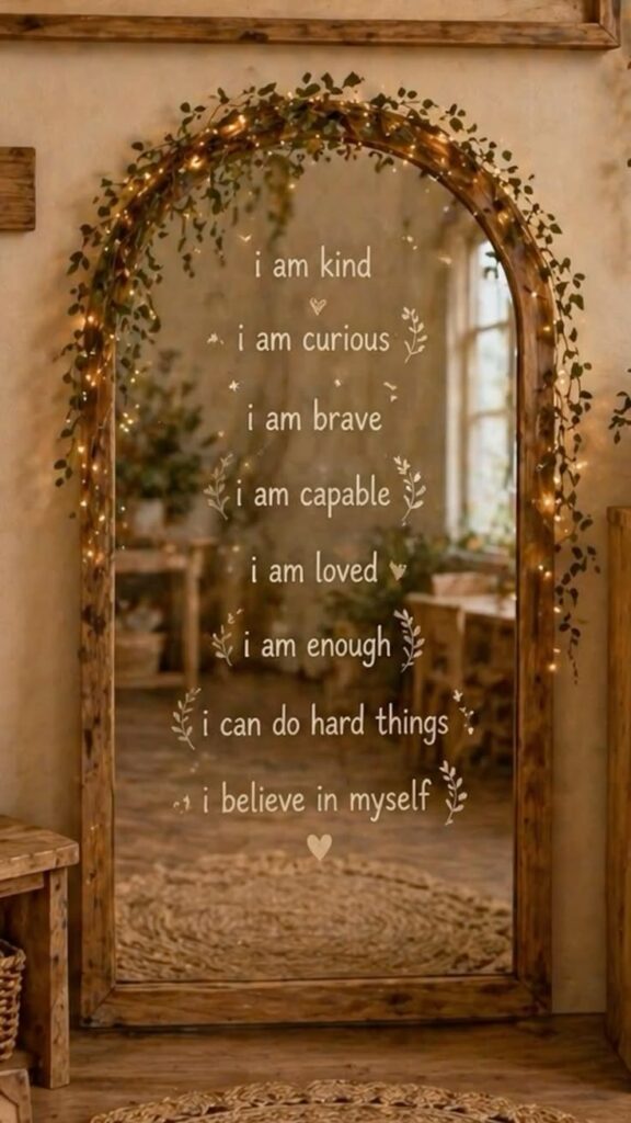 Cozy Faith-Filled Mirror Wall