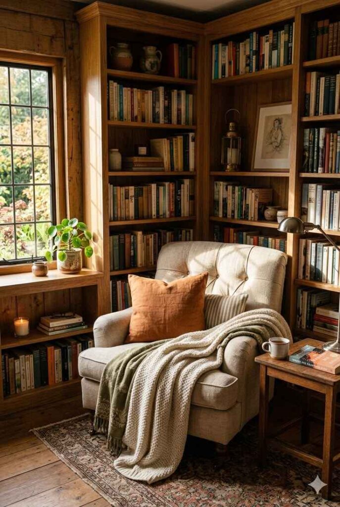Cozy Rustic Reading Nook
