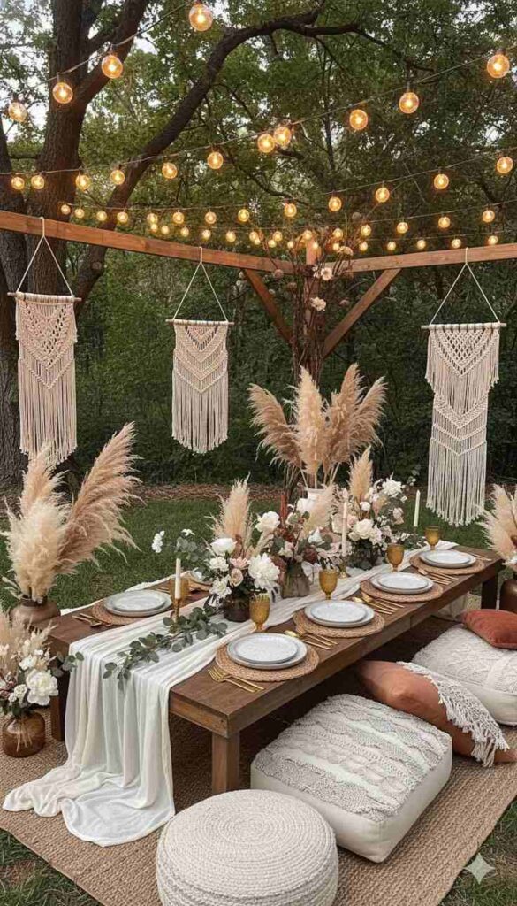 Dreamy Boho Picnic Party Setup