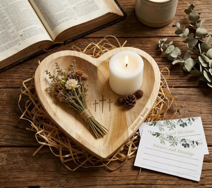 Faith-Inspired Decorative Bowl with Prayer Cards