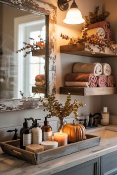Farmhouse Fall Bathroom Touches