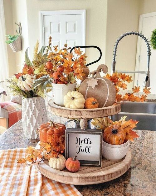 Farmhouse Fall Tiered Tray Decor