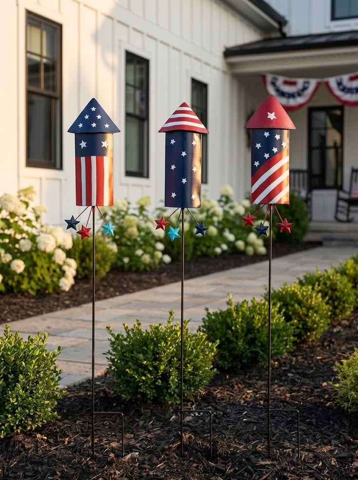 Firecracker-Inspired Front Yard Decor