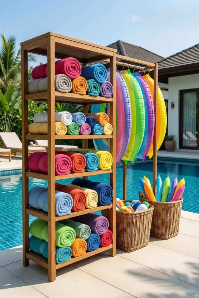 Flamingo Pool Towel Station