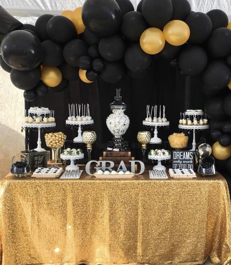 Glam Dessert Table Graduation Setup