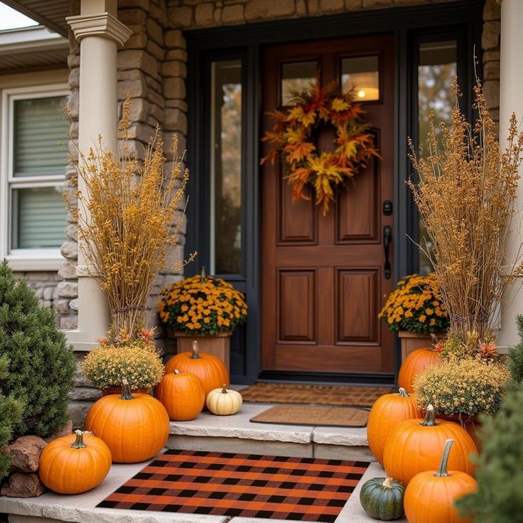 Layered Fall Doormat Entrance