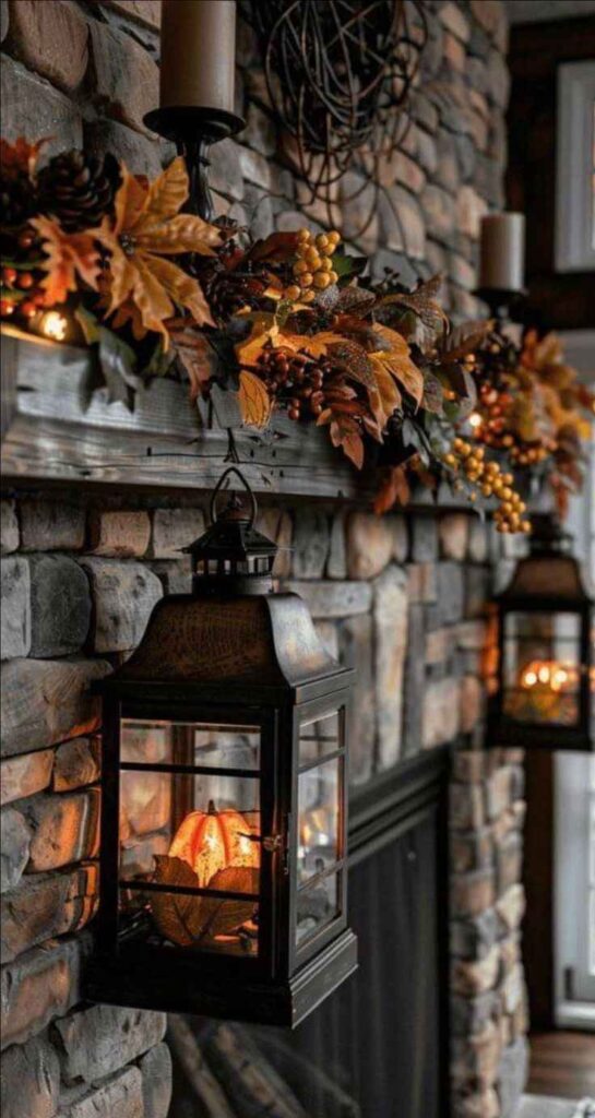 Moody Autumn Mantel Décor