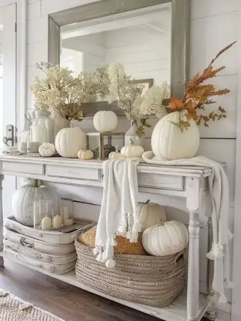 Neutral Fall Console Table Decor