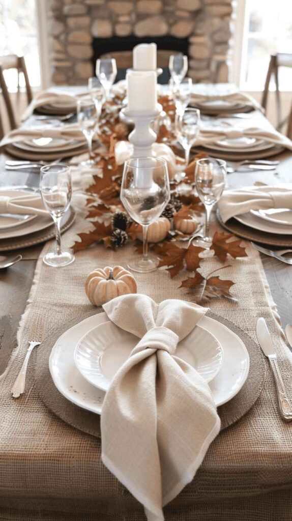 Neutral Farmhouse Fall Tablescape