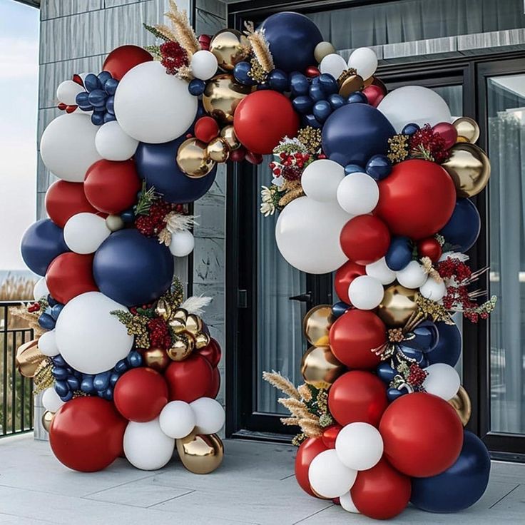 Patriotic Balloon Arch Entrance