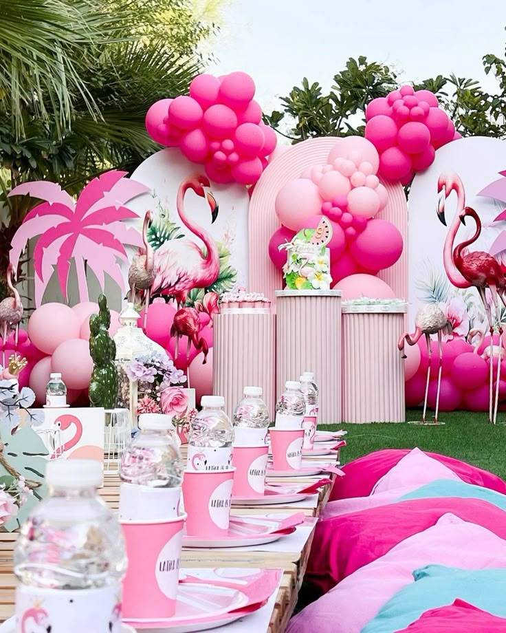 Pink Flamingo Tropical Pool Bash
