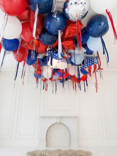 Red White and Blue Balloon Ceiling