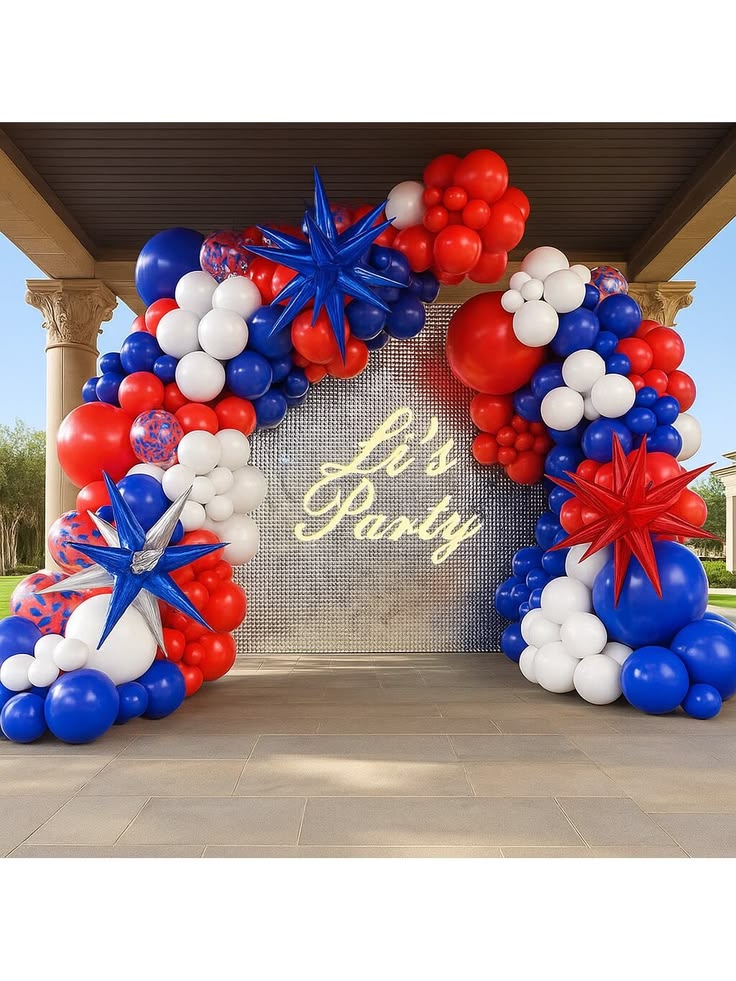 Red, White, and Blue Balloon Setup