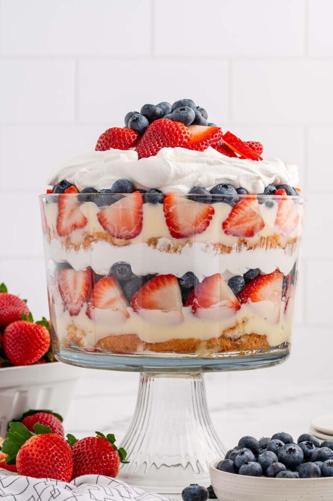 Red, White, and Blue Berry Trifle