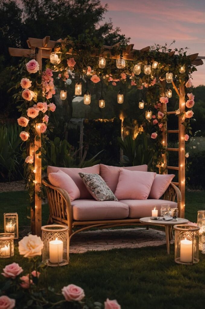 Romantic Rose Garden Seating Area