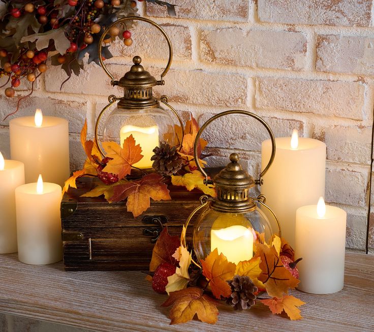 Rustic Fall Candle Lanterns