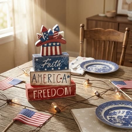 Rustic Patriotic Table Decor