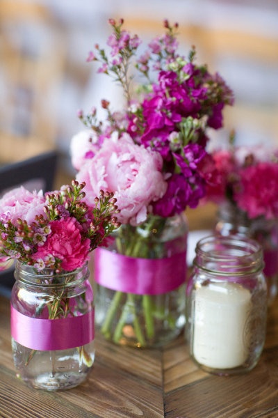 Simple Mason Jar Centerpieces