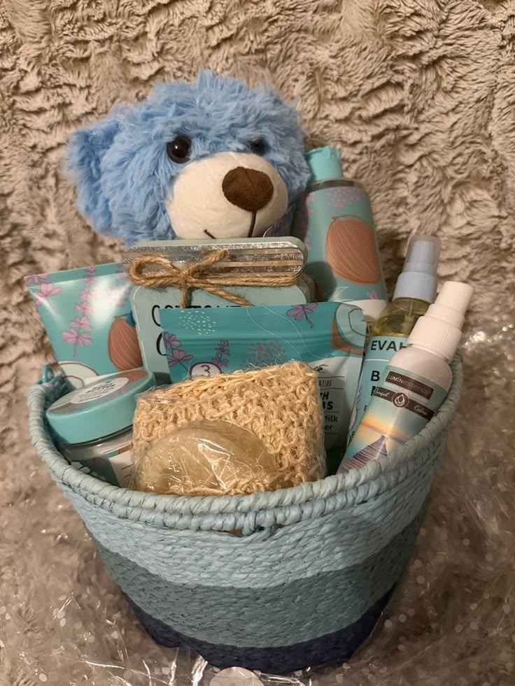 Soft Blue Relaxation Gift Basket