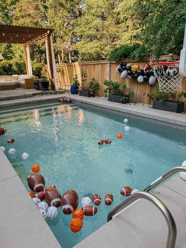 Sports Fan Pool Party Celebration