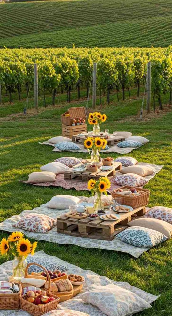 Sunflower Picnic Party Setup