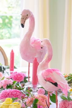 Tropical Flamingo Candle Table