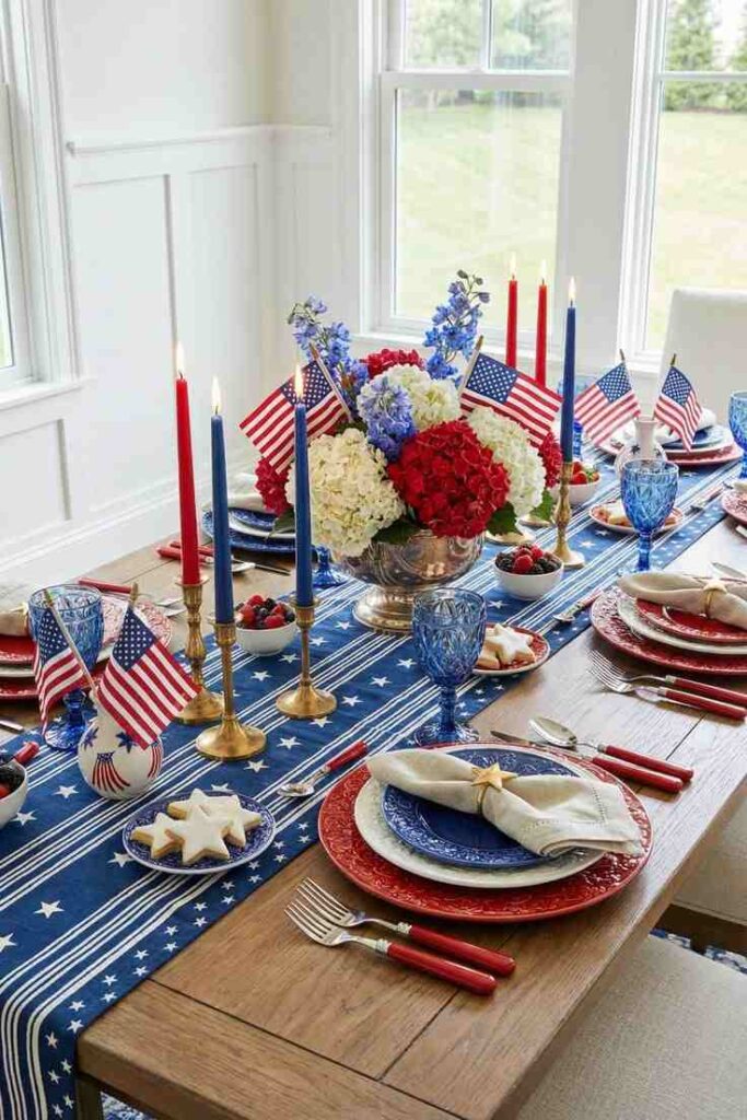 Vintage Flag-Inspired Table Setting