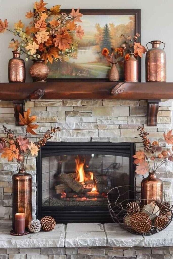 Warm Copper Accent Mantel